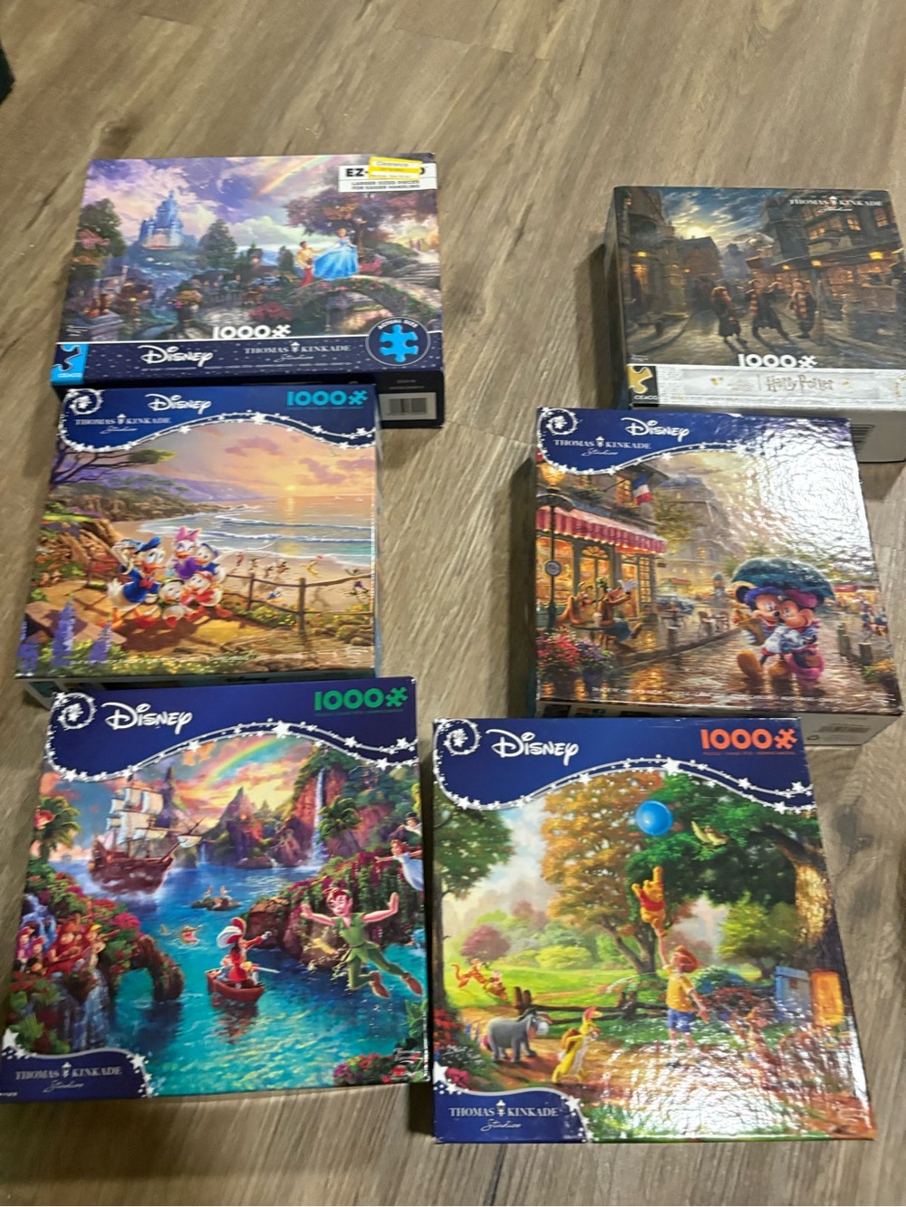 Disney 1000-Piece Jigsaw Puzzles - Blue, Green, Purple, Pink & Yellow Scenes